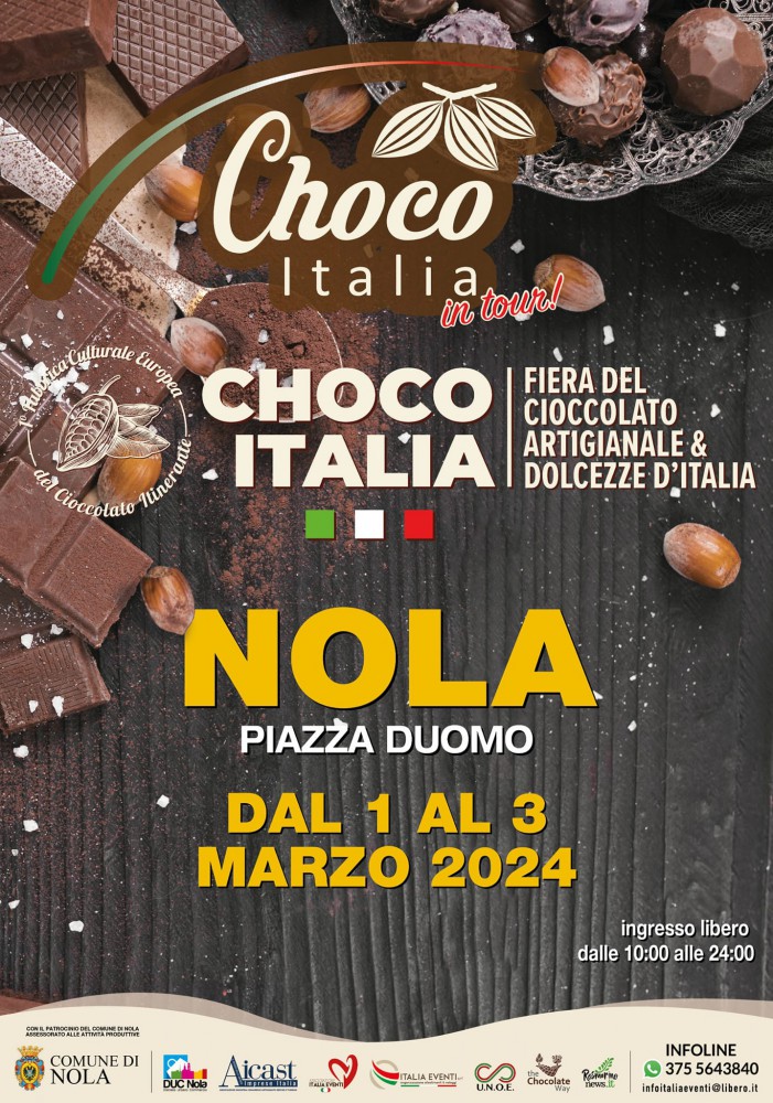 Torna a Nola “Choco Italia”: tutto pronto per la seconda edizione da venerdì 1 a domenica 3 marzo