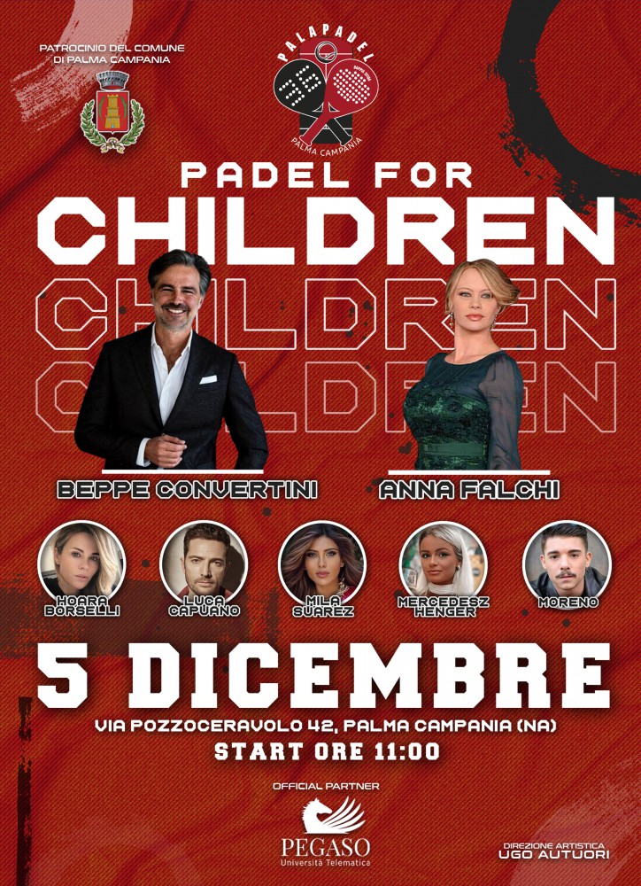 Padel for Children: a Palma Campania l'evento benefico il 5 dicembre