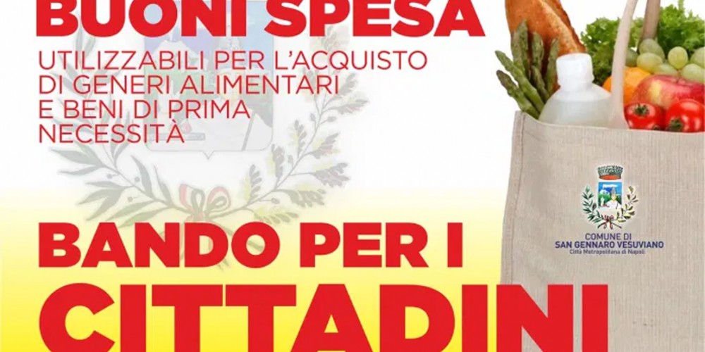 San Gennaro Vesuviano, arrivano i bonus spesa per chi soffre la crisi per Covid-19