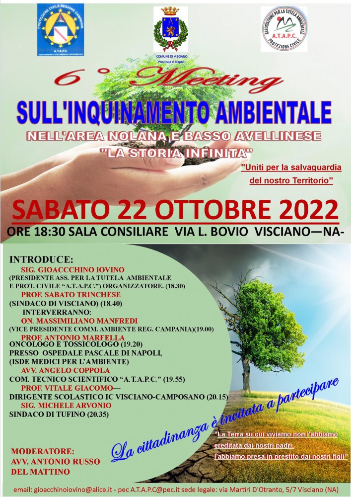 6ˆ meeting sull'inquinamento ambientale: uniti per la salvaguardia del territorio