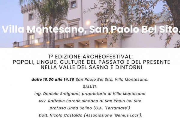 SAN PAOLO BEL SITO, PRIMA EDIZIONE DI ARCHEOFESTIVAL: POPOLI, LINGUE, CULTURE DEL PASSATO E DEL PRESENTE