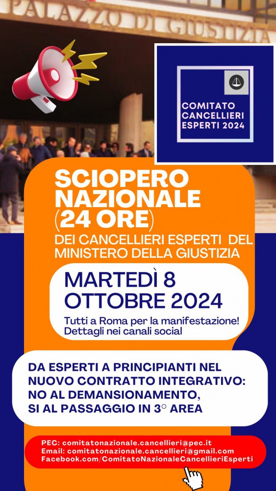 Scoppia la protesta da parte dei cancellieri esperti contro il nuovo contratto nazionale di lavoro