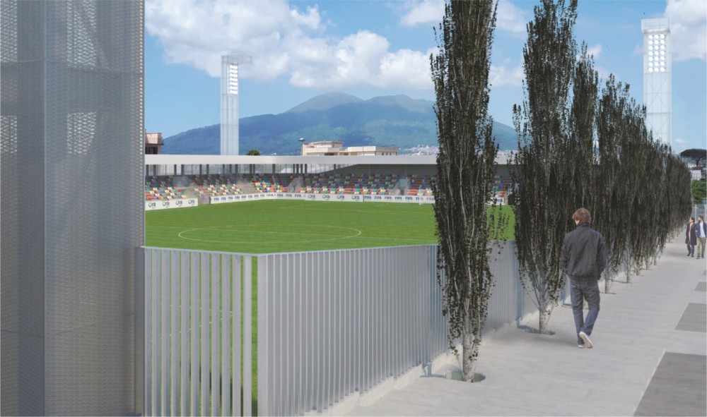 Negozi e ristoranti con vista sul terreno di gioco, a Palma Campania uno stadio all’avanguardia