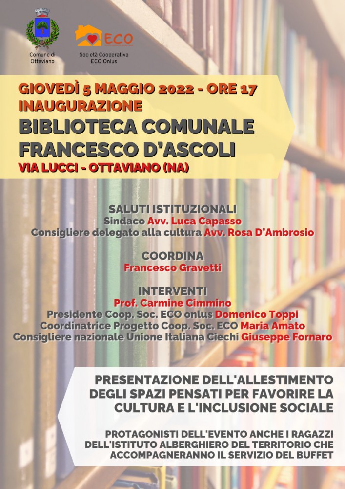 Ottaviano, inaugurazione della biblioteca comunale