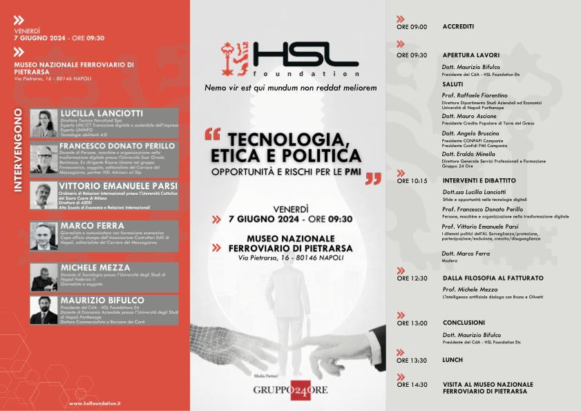 HSL Foundation: un convegno dedicato a Tecnologia, Etica e Politica, Opportunità e Rischi per le Pmi
