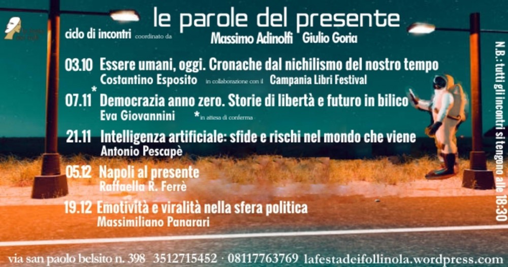 Nola, l'associazione "La Festa dei Folli" inaugura la rassegna culturale "Le parole del presente"