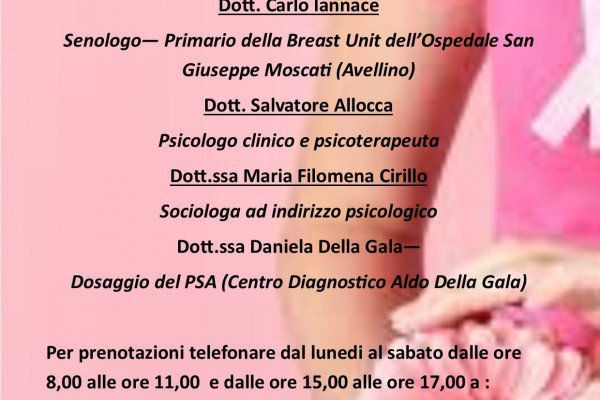 NOLA, AL VIA LA GIORNATA DELLA PREVENZIONE PER LA SALUTE DELLA DONNA