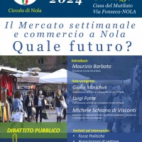 Fdi Nola, “Il mercato settimanale e commercio di Nola. Quale futuro?”: se ne discuterà domenica 10 novembre alla Casa del Mutilato