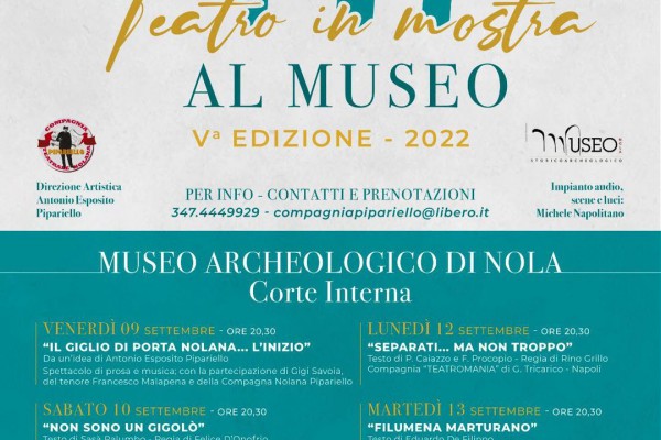 Teatro in Mostra al Museo: un ricco calendario di appuntamenti a settembre