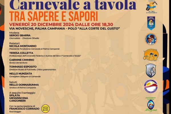 TRA SAPERI E SAPORI: A PALMA CAMPANIA UN CONVEGNO DEDICATO AL “CARNEVALE A TAVOLA”