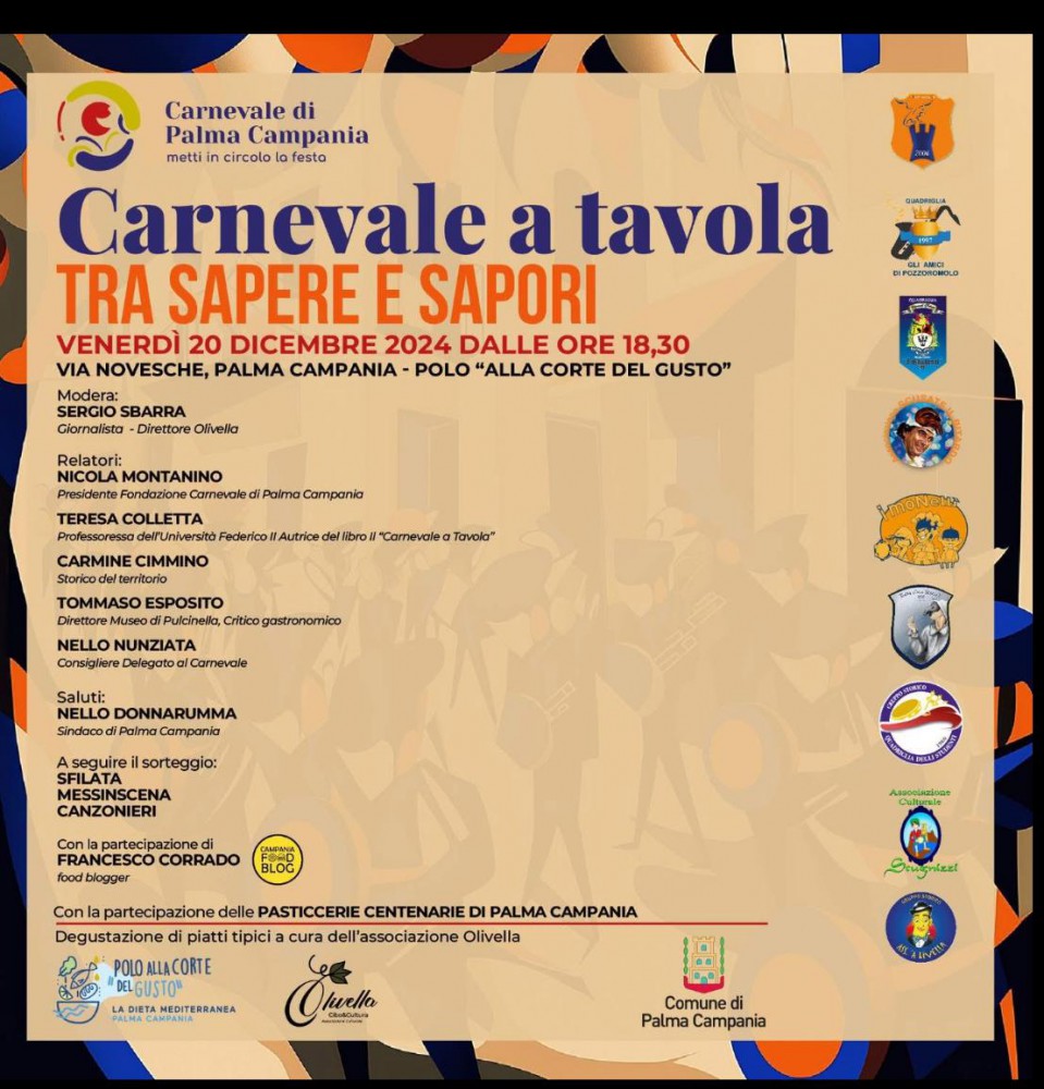 TRA SAPERI E SAPORI: A PALMA CAMPANIA UN CONVEGNO DEDICATO AL “CARNEVALE A TAVOLA”