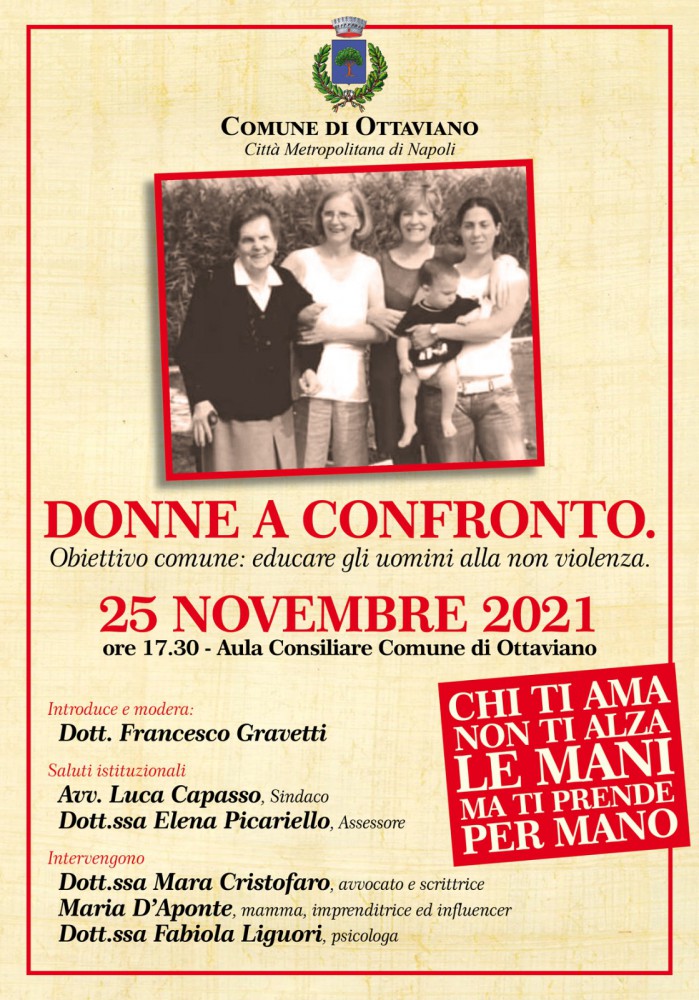 “Donne a confronto”, convegno a Ottaviano per la giornata internazionale per l'eliminazione della violenza contro le donne