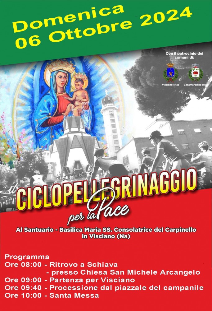 RITORNA L’EVENTO ATTESO DA TANTI CICLISTI CAMPANI: IL CICLOPELLEGRINAGGIO VERSO LA BASILICA DELLA VERGINE DEL CARPINELLO