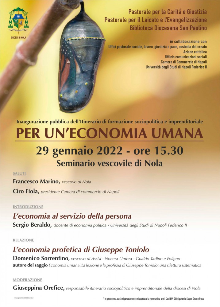 Per un'economia umana. Il vescovo Domenico Sorrentino dà il via all'Itinerario di formazione sociopolitica e imprenditoriale della diocesi di Nola