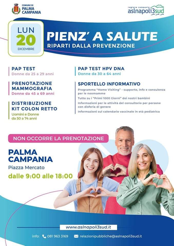 Palma Campania lunedì 20 dicembre appuntamento con " Pienz a Salute": info e consulenza per neomamme e bambini